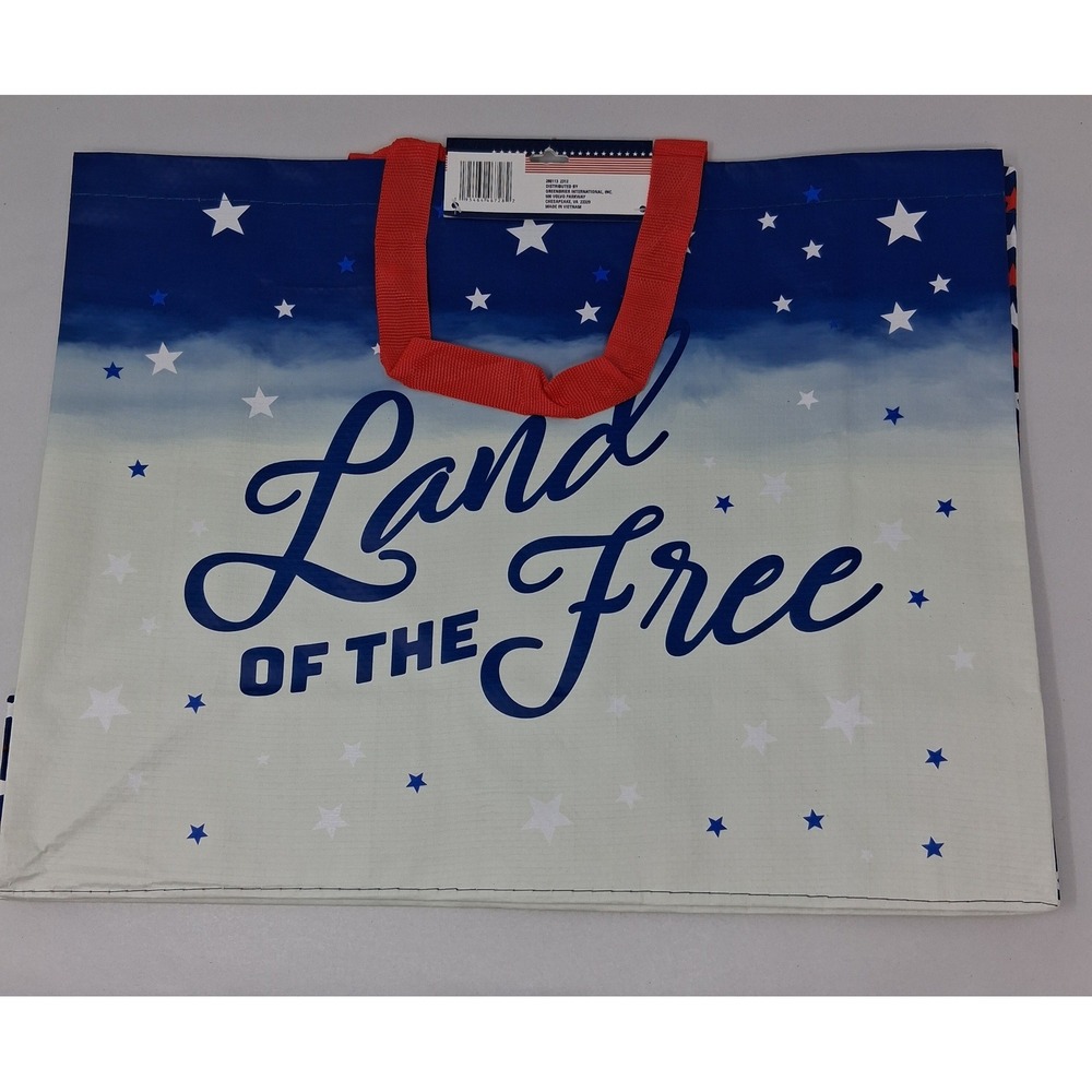 Americana Tote XL set of 4 Land of the Free Reusable Shopping Bag Patriotic